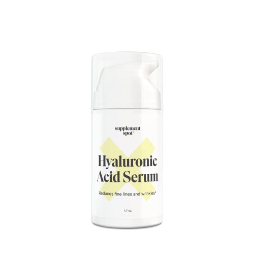 Hyaluronic Acid Serum for Face & Neck ? Hydrating w/Vitamin C, E, Jojoba Oil & Green Tea ? Plant-Powered Anti Aging Serum Reduces Fine Lines & Wrinkles (1.7 oz)