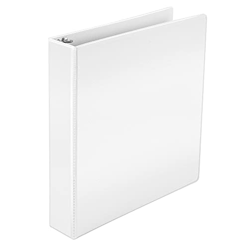 Amazon Basics 3 Ring Binder,1.5" D-Ring, 4-Pack, White