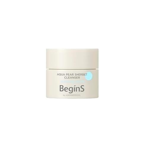 Aqua Pear Sherbet Cleanser 3.04 Fl Oz, 2-in-1 Hydrating Face Wash and Moisture Mask, Makeup Remover, Deep Pore Cleansing, Mild Exfoliating Foam for Radiant Skin, Korean Skincare