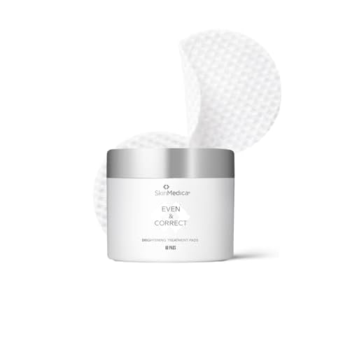 SkinMedica Even & Correct Brightening Treatment Pads For Face Exfoliating, 10% Glycolic Acid Pads That Are Retinol-Free, Alcohol-Free and Hydroquinone-Free, 60 Ct