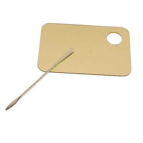Gold Acrylic Makeup Mixing Palette with Dual Spatula
