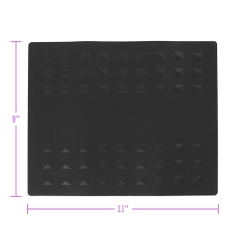 Colortrak Heat-Resistant Styling Station Mat, Silicone Mat Prevents Work Surfaces from Heat Damage of Styling Tools, Prevent Tool from Falling or Slipping, Black, 9 x 11 inches (Pack of 2)