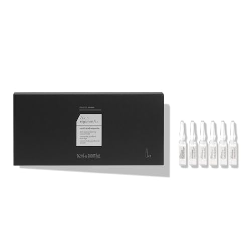 /skin regimen/Lx Multi Acid Ampoules, Anti-Aging Clearing Concentrate, Smooths Texture, Minimizes Pores, Brightens, Longevity Complex¢â, Acids, Clean Beauty, Oily Skin, 7 x 0.06 Fl Oz