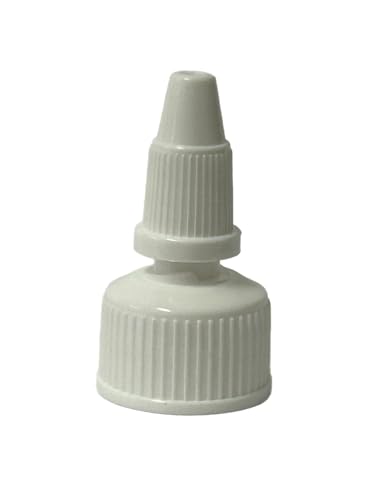 White Fine Ribbed Twist Open & Close Dispensing Cap - 20-410 Neck, .118" Orifice, 6 Pack