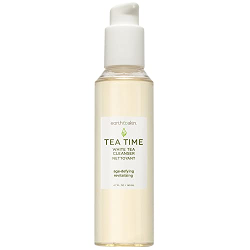 Earth To Skin Tea Time White Tea Facial Cleanser - Antioxidant Rich Daily Face Wash With Glycerin - Gentle Non Drying Cleanser For All Skin Types - Hypoallergenic Sulfate Free Formula - 4.7 fl oz