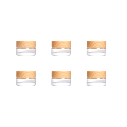 6-Pack 5ml Glass Travel Lotion Jars with Lids