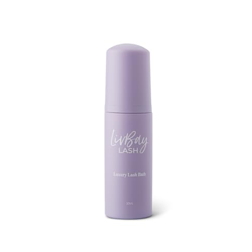 LIVBAY New Lash Bath + Brush Combo - Aftercare Foaming Cleanser for Eyelash Extension | Lash Bath | Oil Free & Gentle Formula (Professional Use Only)