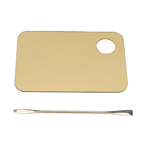 Gold Acrylic Makeup Mixing Palette with Dual Spatula
