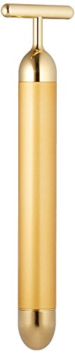 24K Gold T-Shape Facial Massager Electric Vibration Face Lift