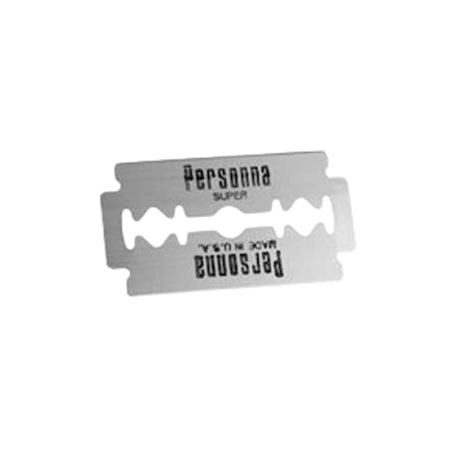 Personna DE Stainless Steel Double Edge Blades - 2.875" Length, 2" Width, 1.0625" Height, 100-Pack - 60-0257-NUPC