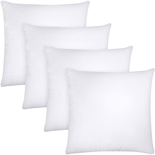 Utopia Bedding Throw Pillows (Set of 4, White), 20 x 20 Inches Pillows for Sofa, Bed and Couch Decorative Stuffer Pillows