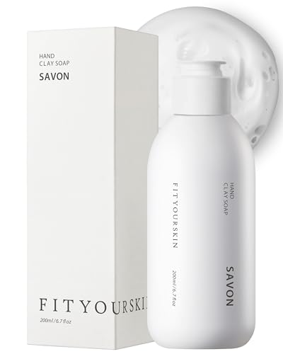 FIT YOUR SKIN Perfumed Hand Clay Soap #Savon - Exfoliating & Moisturizing Hand Scrub Gel to Bubble Wash - Clay Pearlite & Mineral - Gentle & Long Lasting Fragrance - 1.7 fl.oz