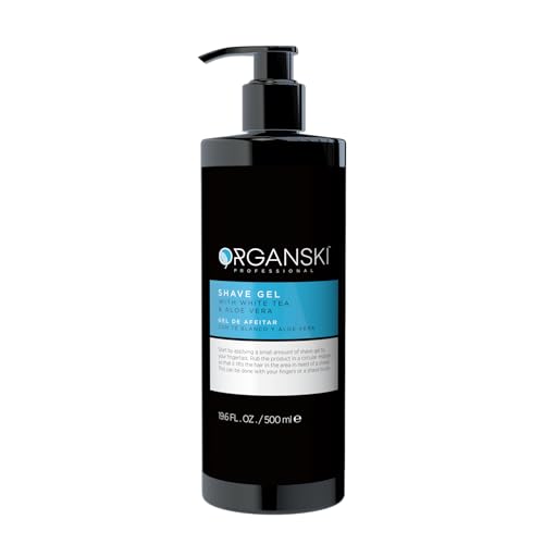 Organsky Professional Shaving Gel ? 19.6 fl oz | Transparent Non-Foaming Razor Glide Gel for Barbers & Men | Cooling Aloe Vera & White Tea Formula | Irritation-Free Precision Shave for Sensitive Skin