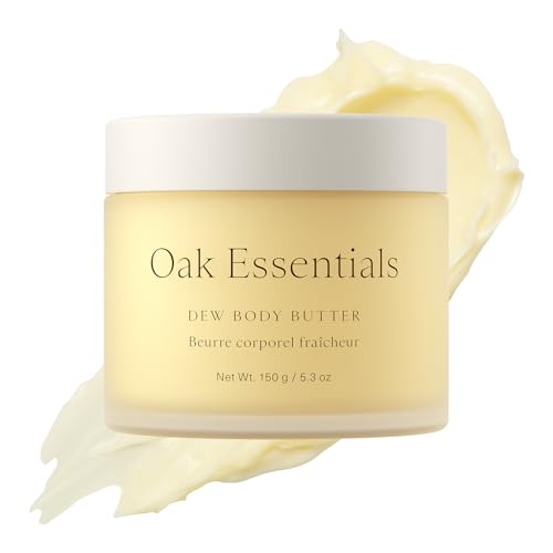 Oak Essentials Dew Body Butter | Rich, Whipped Body Moisturizer for Dry & Crepey Skin | Visible Hydration, Firming & Smoothing, 5.3 oz