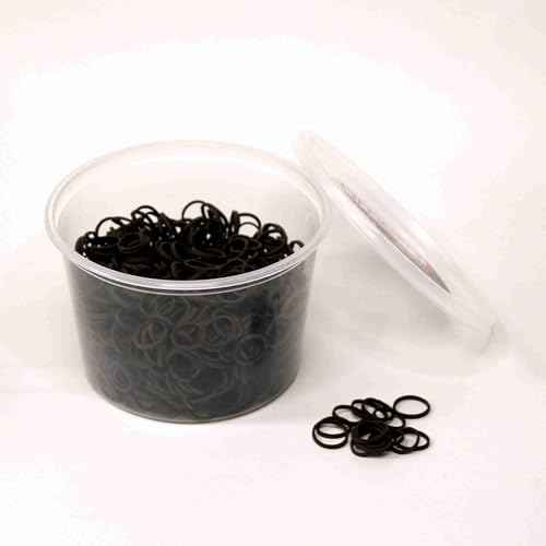 Amelia Beauty | 1000, 1/2", Brown Rubber Hair Ties | US Made Rubber Bands | Ideal for Ponytails, Braids & Beards | Strong All Day Hold