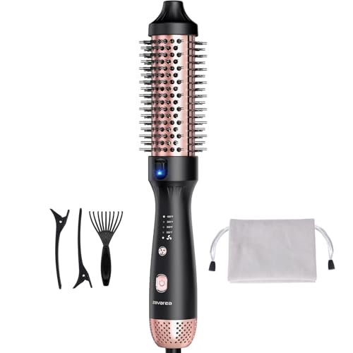 ZAVAREA 1.5" Thermal Brush - Ceramic Ionic Hair Styler, 4 Heat Settings