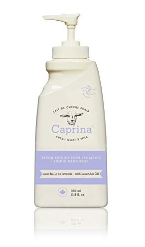 Caprina by Canus Liquid Hand Soap Pump, Lavender Oil, 11.8 Oz, With Fresh Canadian Goat Milk, Soften & Soothe Skin, Moisturizing, Vitamin A, B2, B3, 11.8 Fl Oz