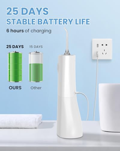 AUIEI Water Flosser Teeth Pick: 9 Jet Tips Cordless Oral Irrigator with 300ML, 5 Modes Portable Power Dental Flossers, IPX7 Waterproof Rechargeable Electric Waterflosser Machine for Home Travel