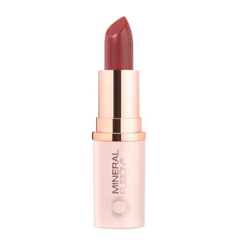 Mineral Fusion Lipstick, Vivid & Smudge-Free Lip Color with Avocado Oil, Cocoa Seed Butter & More, Long-Lasting Vegan Lipstick, FD&C Dye-Free, Cruelty-Free, Paraben-Free, Gluten Free, Negroni