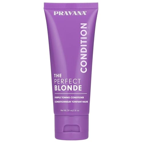 PRAVANA The Perfect Blonde Purple Toning Conditioner | Neutralizes Brassy, Yellow Tones | For Color Treated Hair | Chromasilk Enhances Shine & Protection | Vegan, Cruelty-Free | Paraben & Sulfate Free