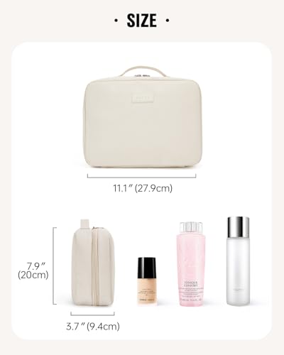 EACHY Waterproof Toiletry Bag with Hanging Hook, Travel Makeup Organizer