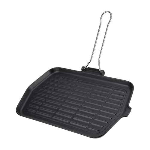 Ilsa V174 Dietella Cast Iron 9-Inch x 14.5-Inch Rectangular Grill, Black