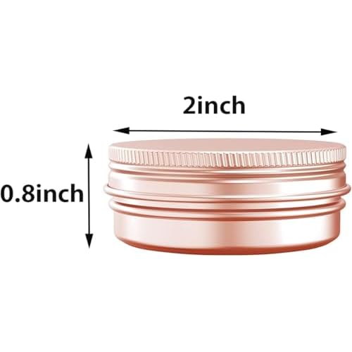 1 Ounce Aluminum Tin Jar with Screw Cap 30mL Tin Cans Refillable Containers for Cosmetic, Lip Balm, Cream, Lotion, Balms, Spices, Salve, Rose Gold 40 Pcs