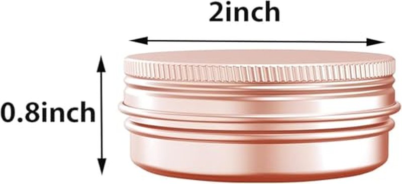 1oz Aluminum Tin Jars with Screw Caps - 12 Pack Rose Gold