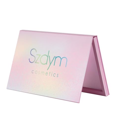 Pink Magnetic Makeup Palette with Mirror - Holds 28 Pans