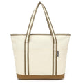 Large Canvas Tote Bag with Zipper & 3 Pockets