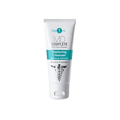 MD Complete 2-in-1 Restoring Cleanser and Makeup Remover | Anti-Aging Gentle, Non-Foaming Cleanser | with Aloe Vera and Chamomile 3 fl oz