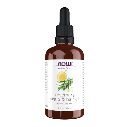 NOW Solutions Rosemary Scalp and Hair Oil, with Biotin, Pumpkin Seed and Argan Oils, Pre-Wash or Leave-In Scalp Treatment, 2 fl. oz.