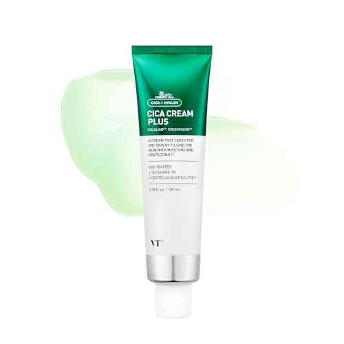VT COSMETICS Cica Cream Plus, Hydrating & Calming Face Moisturizer with Centella Asiatica, Lightweight Soothing Cream for Acne, Oily, Dry and Sensitive Skin, Korean Skincare for acne prone skin