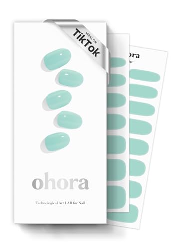 ohora Semi-Cured Gel Nail Strips - Green Solid, 30 Wraps Set