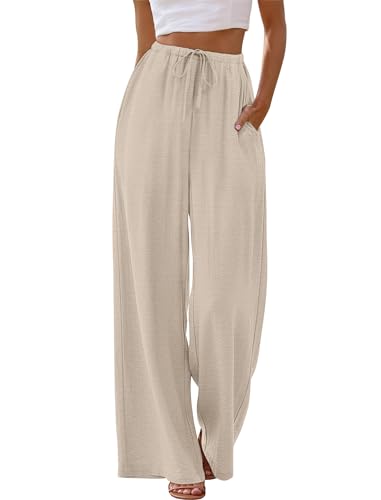 Sampeel Women's Wide Leg Palazzo Pants with Pockets