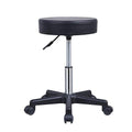 KKTONER Round Rolling Stool Height Adjustable PU Leather Swivel