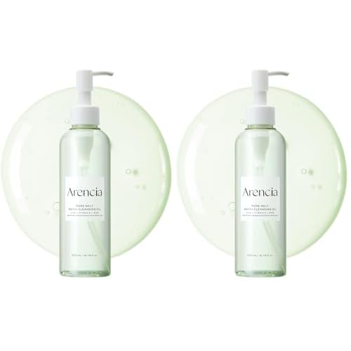 ARENCIA Pore Melt Mochi Makeup-Removing Cleansing Oil, Non-Comedogenic, Rice Amino Acids HD, Vitamin E, Cica, & Ceramide, 6.76 fl oz (Pack of 2)