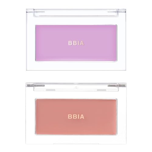 BBIA Ready To Wear Downy Cheek Cream Blush 2P Set (04 DOWNY LAVENDER + 05 DOWNY CORAL) / Blendable and Lightweight Cheek Makeup, Highly Pigmented with Long Wearing Formula