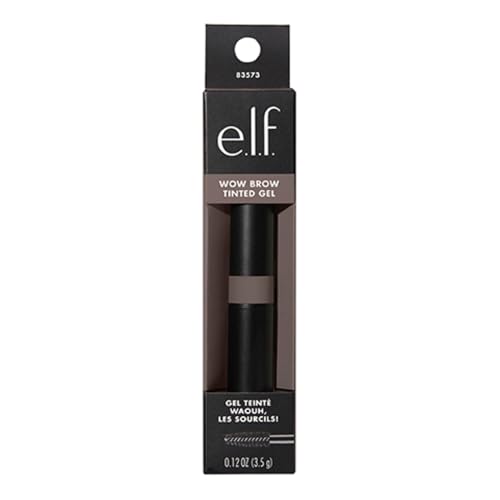 e.l.f., Wow Brow Gel, Volumizing, Buildable, Wax-Gel Hybrid, Creates Full, Voluminous-Looking Brows, Locks Brow Hairs In Place, Neutral Brown, Fiber-Infused, 0.12 Oz