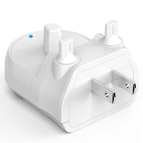 Charger for Oral-B Electric Toothbrush, Compatible with Oral-B io4/io5/io6, Genius 8000/9000, Pro 1000/2000/3000/5000, 3709/3728/3756 | Direct Plug-in Waterproof Outlet Charger Base Hygienic White