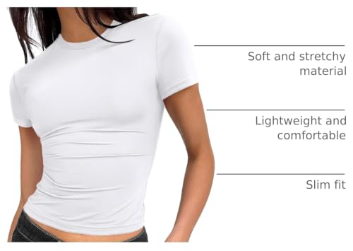 Zeagoo Women's Slim Fitted Crewneck Short Sleeve T-Shirt