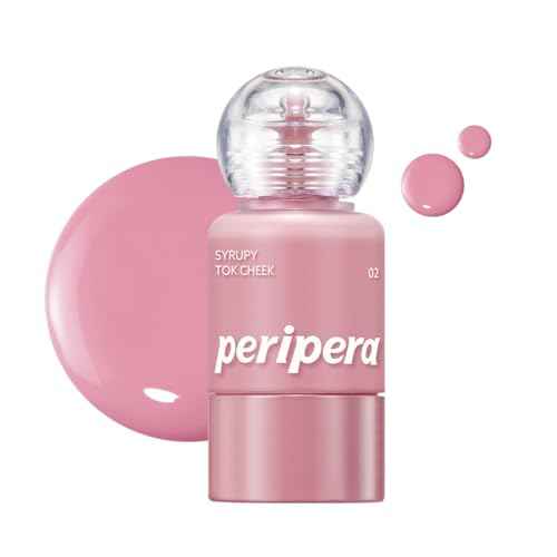 PERIPERA SYRUPY TOK CHEEK 5 Colors, Liquid Blush, Dewy Finish and Hydrates All day, Soft Velvet Texture Face Cheek Tint (02 MILKY LAVENDER, One Size)