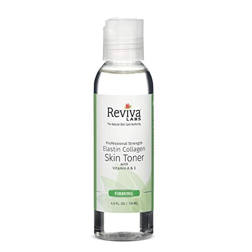 REVIVA LABS - Elastin Collagen Skin Toner with Vitamin A & E, for Dry Skin - Pack of 3 (4 oz)