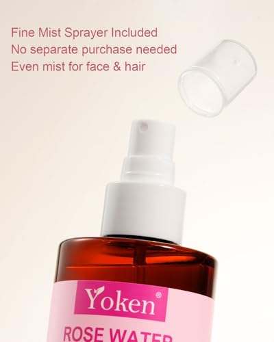 Yoken Organic Rose Water Spray 8oz - USDA Certified