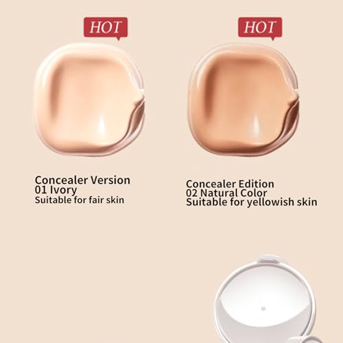 BLUE LOVE Cushion Liquid Foundation - Lightweight, Long-Lasting Concealer & Tinted Moisturizer for Flawless Face Makeup, Perfect for Mature Skin (Ivory)