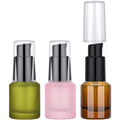 Segbeauty 15ml Frosted Glass Pump Bottles, 3-Pack Travel Dispenser