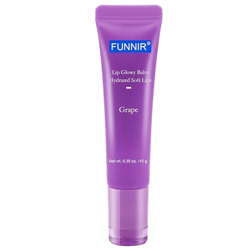 FUNNIR Lip Glowy Balm Stick,Moisturizing Lip Balm of Grape Scent