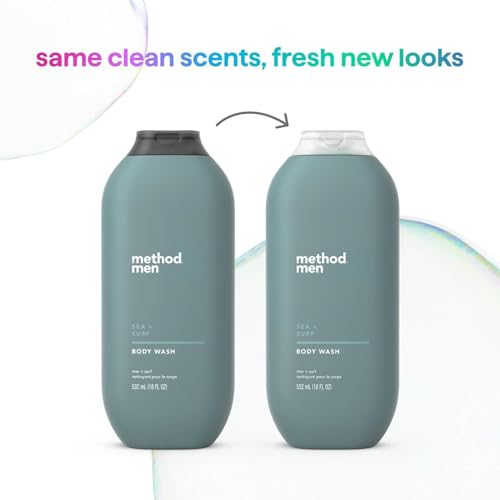 Method Men Body Wash, Sea + Surf, Paraben and Phthalate Free, 18 FL Oz (Pack of 6)