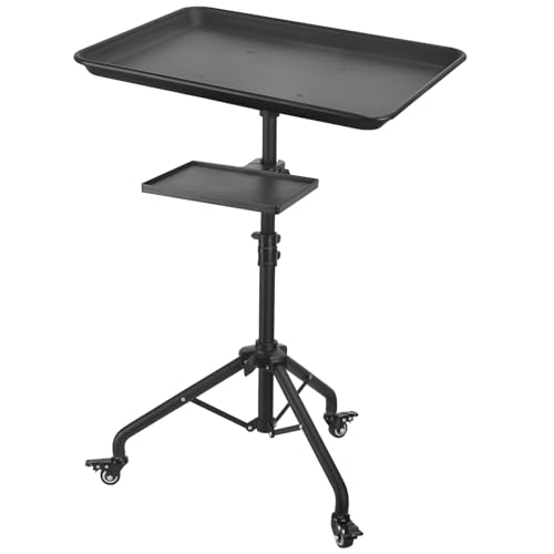 Adjustable Height Salon Tray Cart on Wheels with Storage