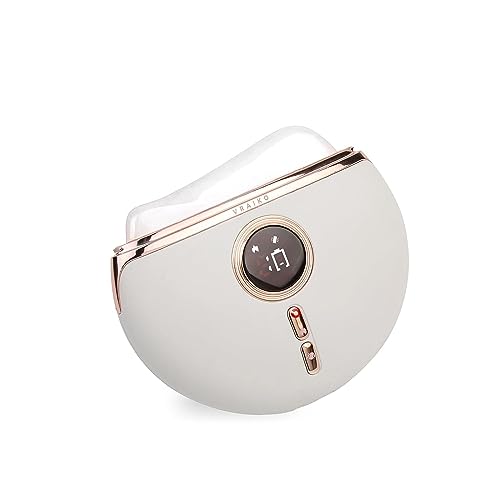 VRAIKO Alpenglow Electric Gua Sha Device, Rose Quartz Gua Sha Facial Tools with Heat and Vibration, Gua Sha Face Massager for Lymphatic Drainage, Lift, Puffiness, Rejuvenation Natural Glow (White)